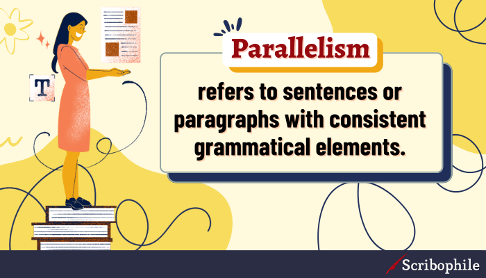 Parallelism refers to sentences or paragraphs with consistent grammatical elements.