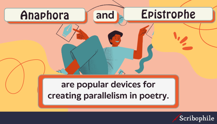 Anaphora and Epistrophe are popular devices for creating parallelism in poetry.